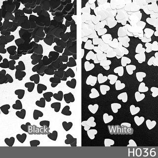 ネイル 極薄 ハート ホログラム ブラック ホワイト 2色セット (H036)(デコパーツ)