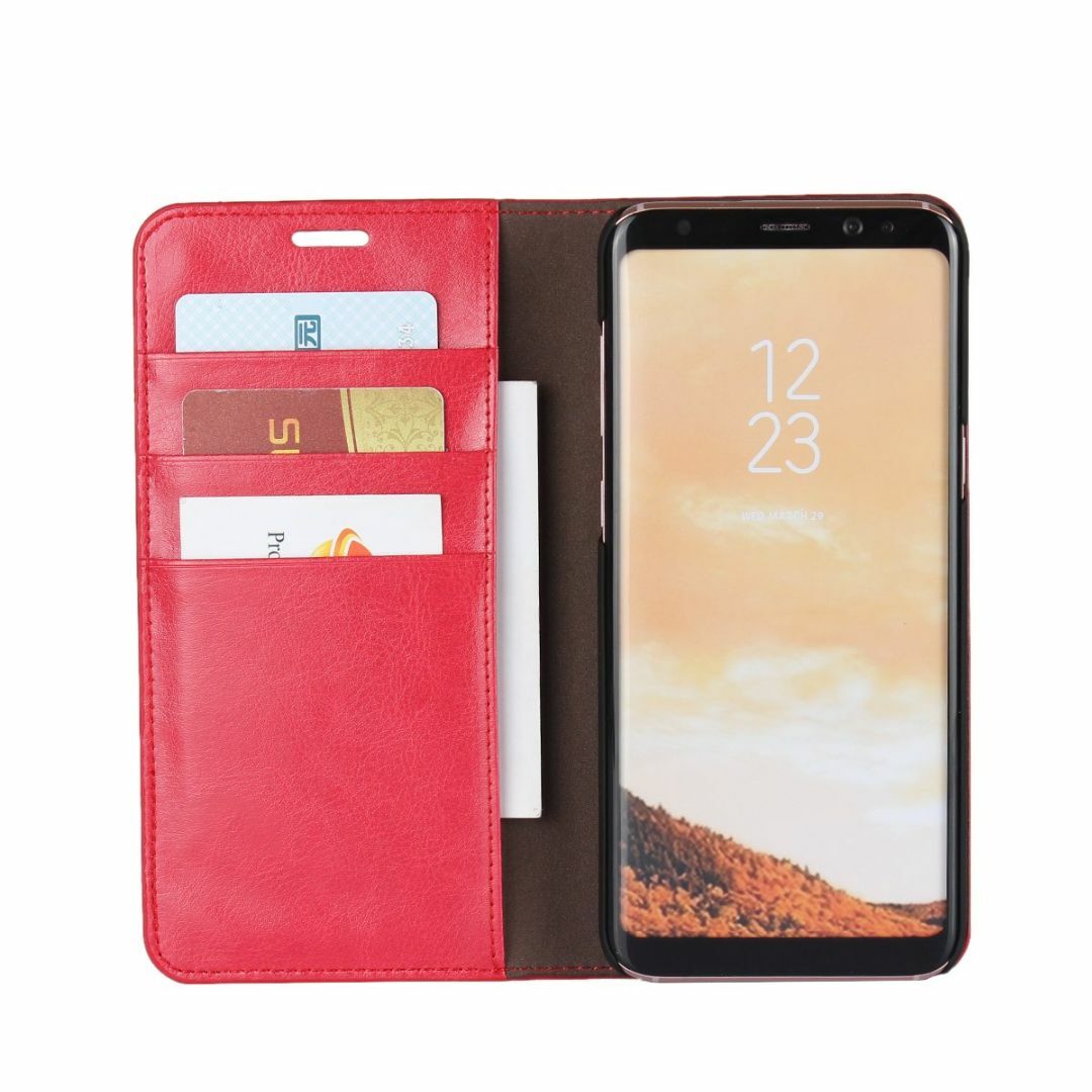 【サイズ:SamsungGalaxyS8_色:レッド】iCoverCase Ga スマホ/家電/カメラのスマホアクセサリー(その他)の商品写真