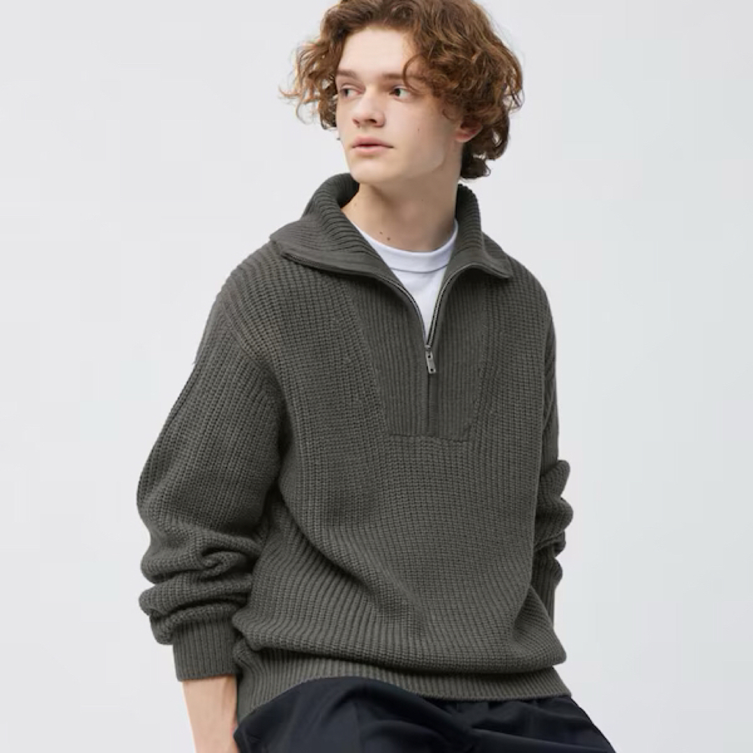 GU(ジーユー)のGU｜ジーユー　ローゲージハーフジップセーター(長袖) メンズのトップス(ニット/セーター)の商品写真