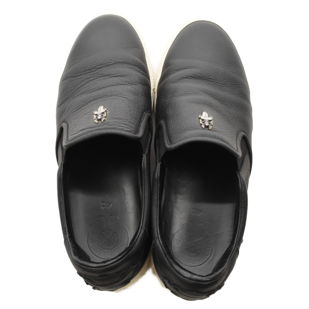 Chrome Hearts(クロムハーツ)のCHROME HEARTS クロムハーツ SLIP ON /スリッポン ダガー付レザースニーカー 42 ブラック メンズの靴/シューズ(スニーカー)の商品写真