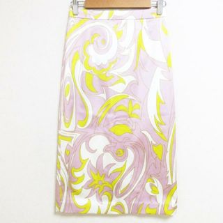 エミリオプッチ(EMILIO PUCCI)のEMILIO PUCCI(エミリオプッチ) ロングスカート サイズ40(I) M レディース美品  ライトパープル×イエロー×ライトブラウン ひざ丈(ロングスカート)