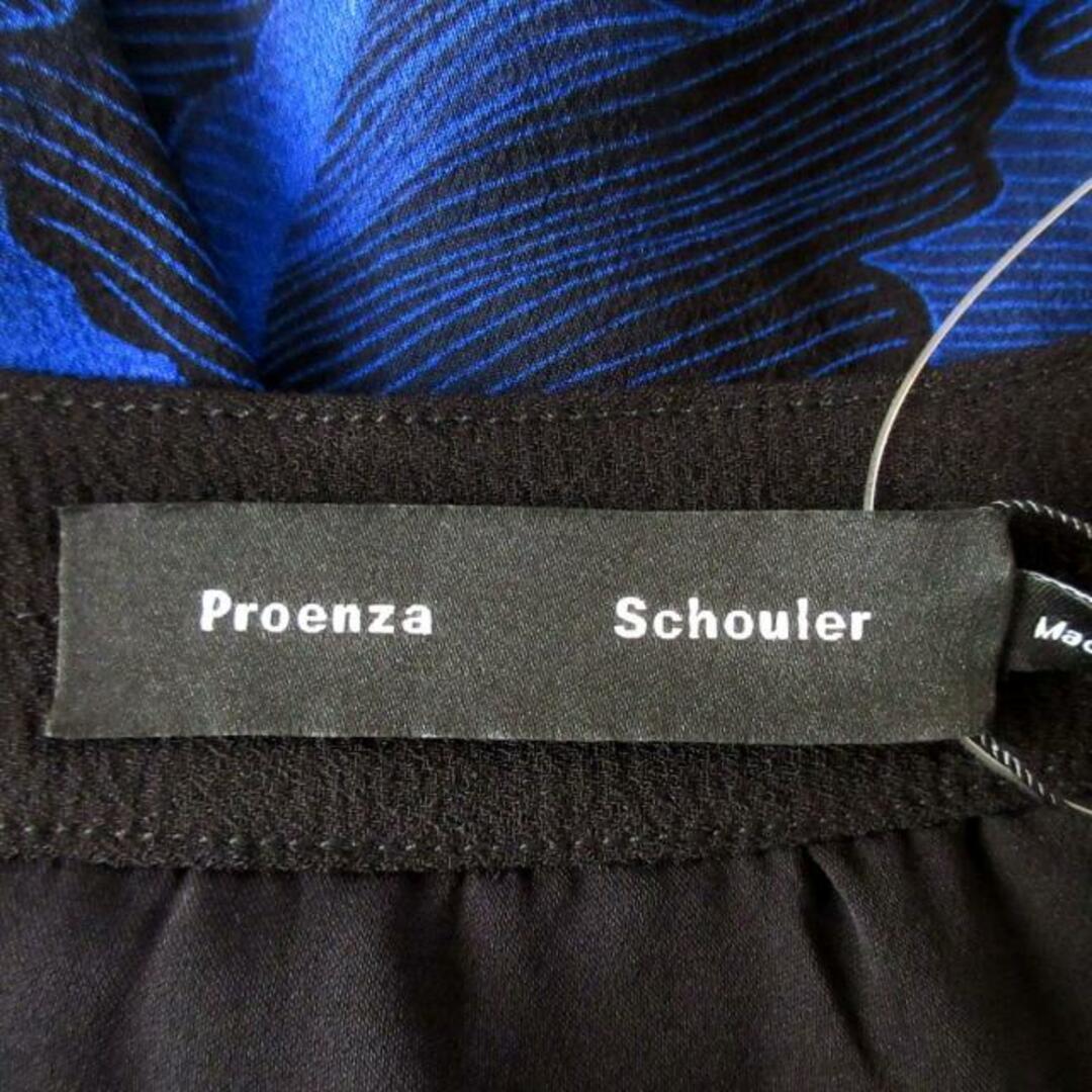 Proenza Schouler(プロエンザスクーラー)のProenza Schouler(プロエンザスクーラー) 長袖カットソー サイズ0 XS レディース新品同様  - ブルー×黒 花柄/シースルー レディースのトップス(カットソー(長袖/七分))の商品写真