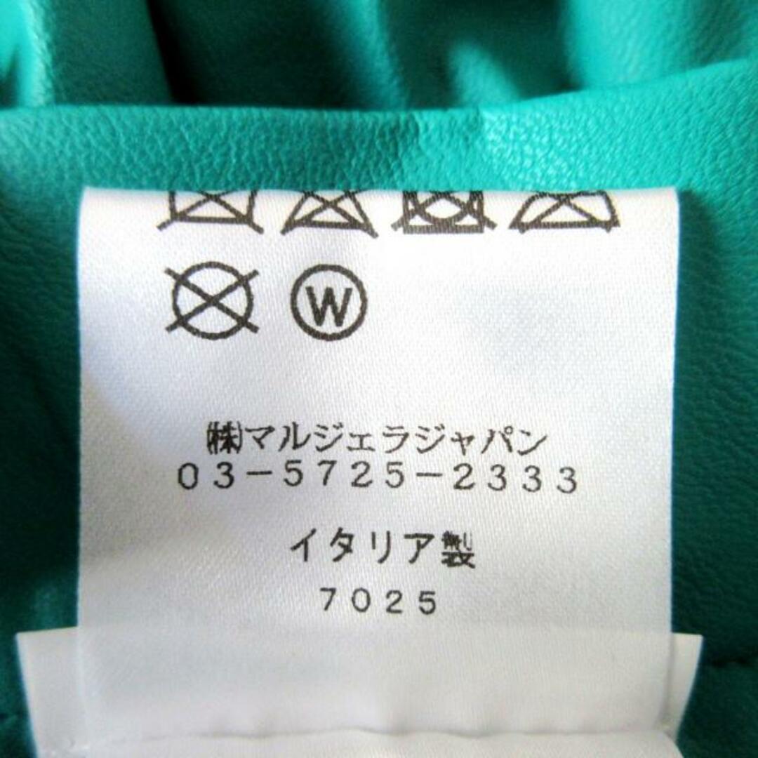 MM6(エムエムシックス)のMM6(エムエムシックス) ロングスカート サイズ42 L レディース美品  - グリーン プリーツ フェイクレザー レディースのスカート(ロングスカート)の商品写真
