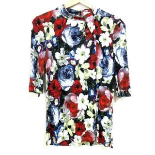 アーデム(Erdem)のERDEM(アーデム) 半袖カットソー サイズ40(I) M レディース新品同様  - 黒×マルチ 花柄/半袖(カットソー(半袖/袖なし))