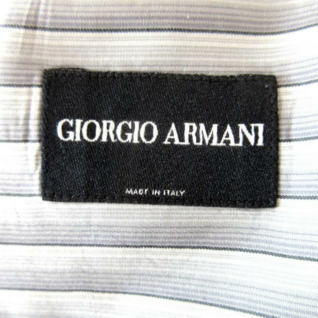 Giorgio Armani(ジョルジオアルマーニ)のGIORGIOARMANI(ジョルジオアルマーニ) 長袖シャツ サイズ39/15.5 メンズ - 白×ライトグレー×グレー ストライプ メンズのトップス(シャツ)の商品写真