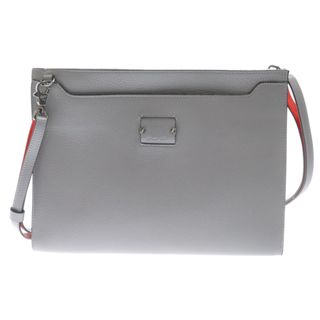 Christian Louboutin - CHRISTIAN LOUBOUTIN クリスチャンルブタン SKYPOUCH スカイポーチ レザー クラッチバッグ ショルダーバッグ グレー/レッド 1195056