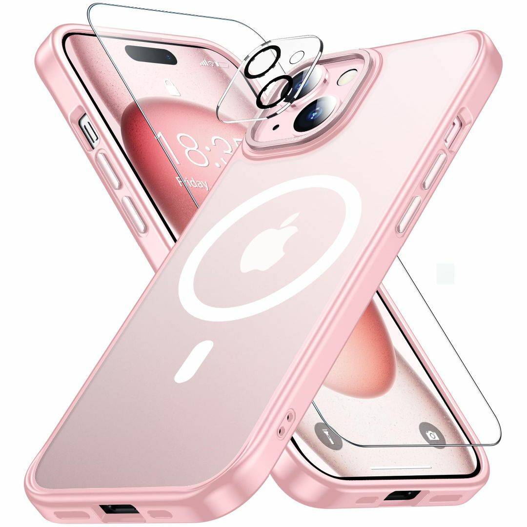 【色:ピンク】iPhone 15 用 ケース MagSafe対応 耐 マグネット スマホ/家電/カメラのスマホアクセサリー(その他)の商品写真
