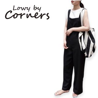 E270 LOWY BY CORNERS とろみ素材裾スリットサロペット　M(サロペット/オーバーオール)