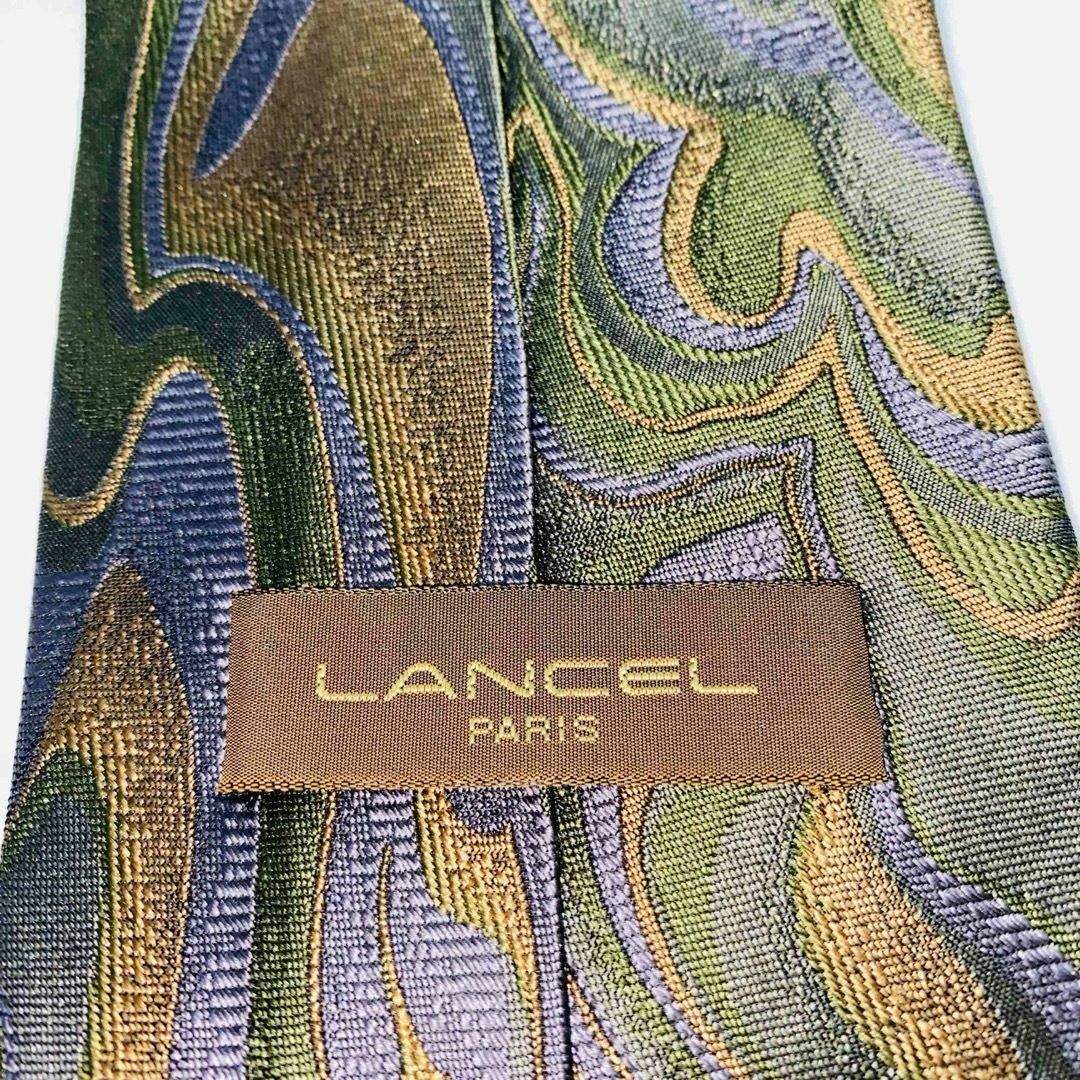 LANCEL(ランセル)のLANCEL ランセル　シルクネクタイ　高級　光沢　日本製　絹100% 波模様 メンズのファッション小物(ネクタイ)の商品写真