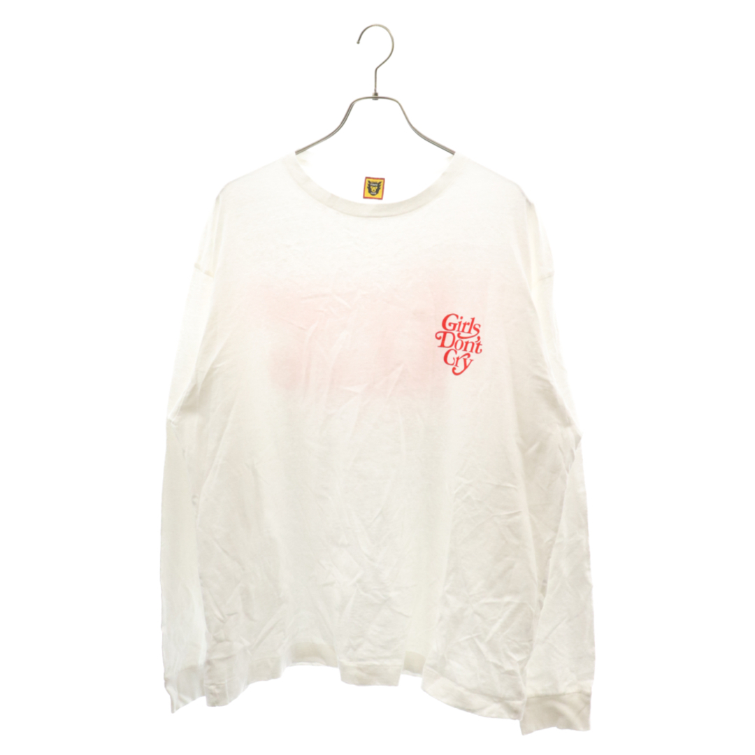 HUMAN MADE(ヒューマンメイド)のHUMAN MADE ヒューマンメイド ×Girls Don't Cry LONG SLEEVE ガールズドントクライ バックプリントロゴ 長袖Tシャツ ホワイト メンズのトップス(Tシャツ/カットソー(七分/長袖))の商品写真