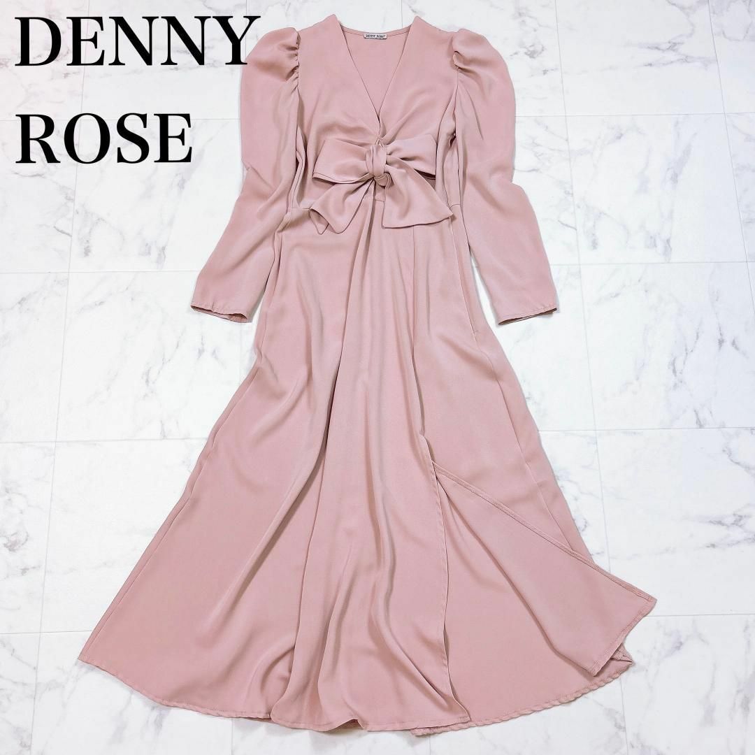 DENNYROSE(デニーローズ)の★DENNY ROSE ロングワンピース 胸元リボン スリット ピンク 42 レディースのワンピース(その他)の商品写真