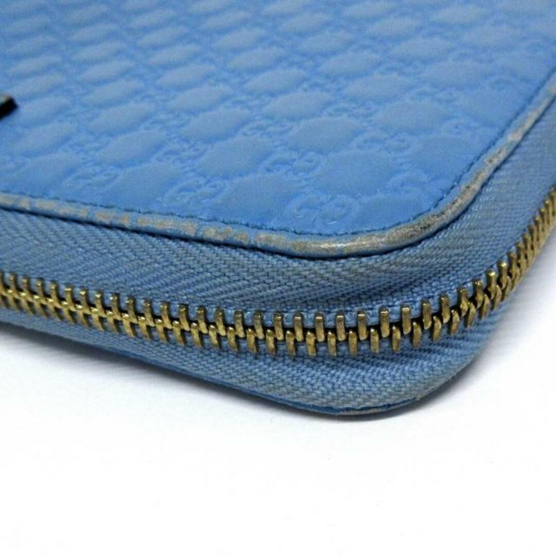 Gucci(グッチ)のGUCCI(グッチ) 長財布 マイクログッチシマ 449391 ライトブルー レザー レディースのファッション小物(財布)の商品写真