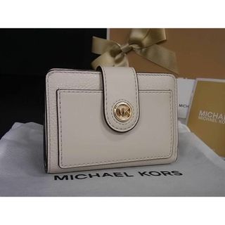 マイケルコース(Michael Kors)の■新品■未使用■ MICHAEL KORS マイケルコース レザー 二つ折り 財布 ウォレット 小銭入れ 札入れ レディース アイボリー系 AV8756 (その他)