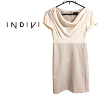 INDIVI - INDIVI インディヴィ　 カシュクールパーティドレス　ワンピース　グレージュ