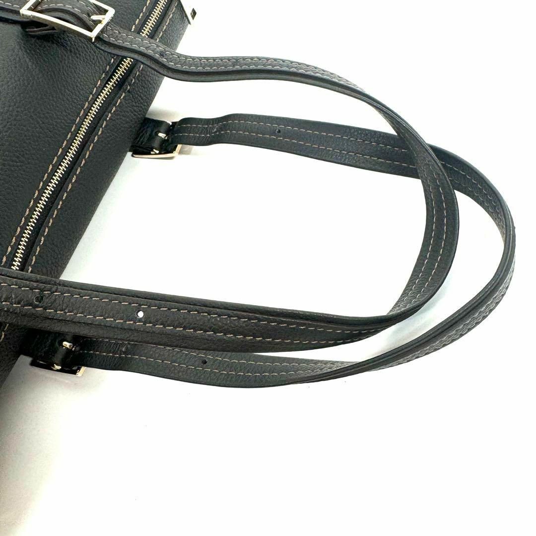 Furla(フルラ)の美品 フルラ A4可 トートバッグ ビジネスバッグ シボ革 ブラック 通勤通学 メンズのバッグ(トートバッグ)の商品写真