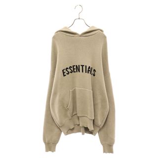 FOG Essentials エフオージー エッセンシャルズ FRONT LOGO KNIT HOODIE フロントロゴニットプルオーバーパーカー フーディー ベージュ(パーカー)