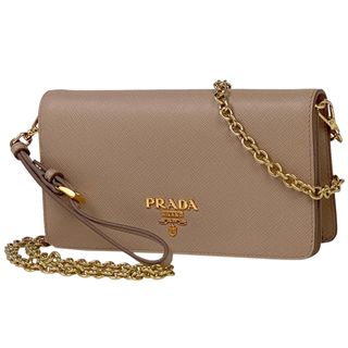 プラダ(PRADA)のプラダ ロゴ チェーン ウォレット レディース 【中古】(ショルダーバッグ)