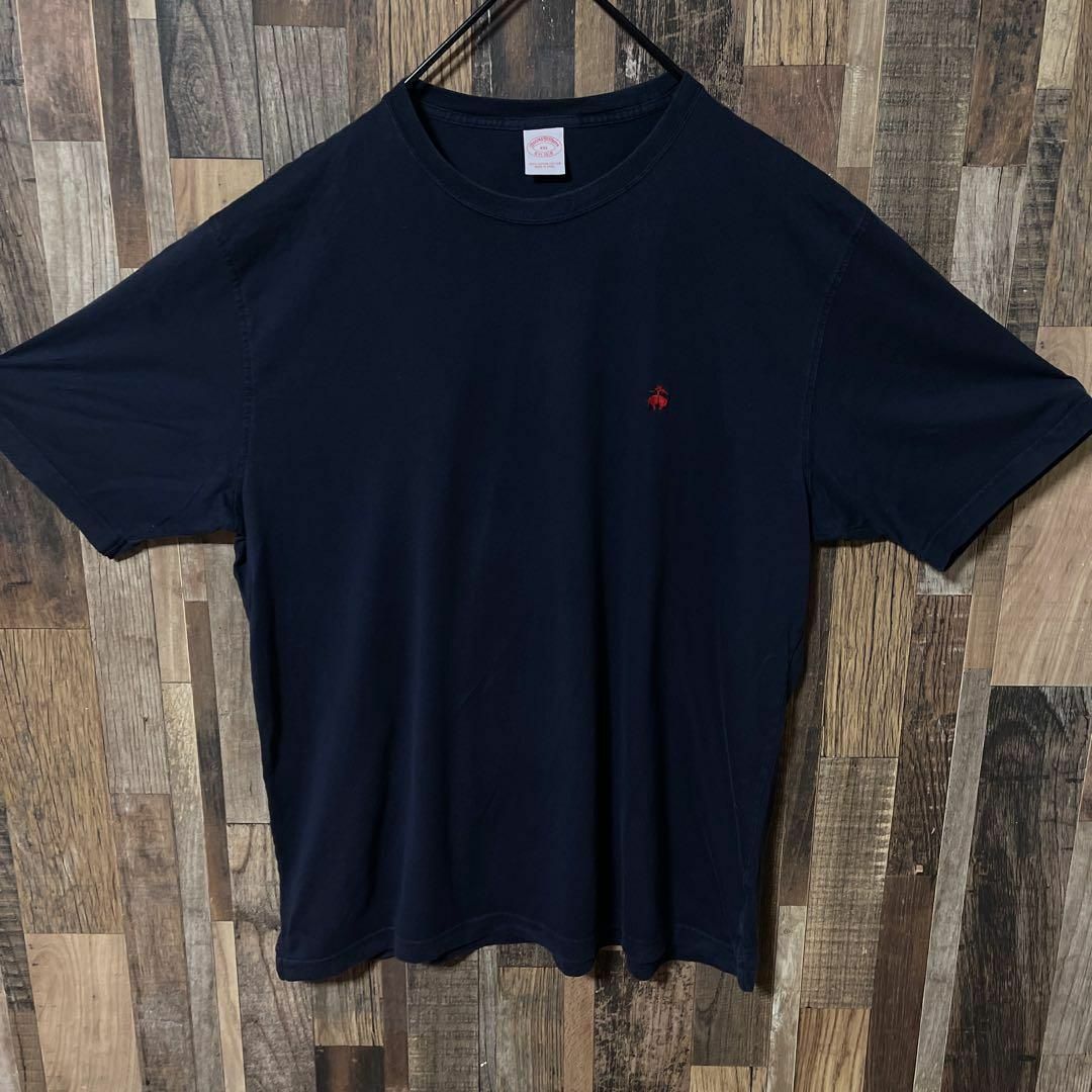 Brooks Brothers(ブルックスブラザース)のブルックスブラザーズ メンズ ネイビー 2XL 古着 90s 半袖 Tシャツ メンズのトップス(Tシャツ/カットソー(半袖/袖なし))の商品写真