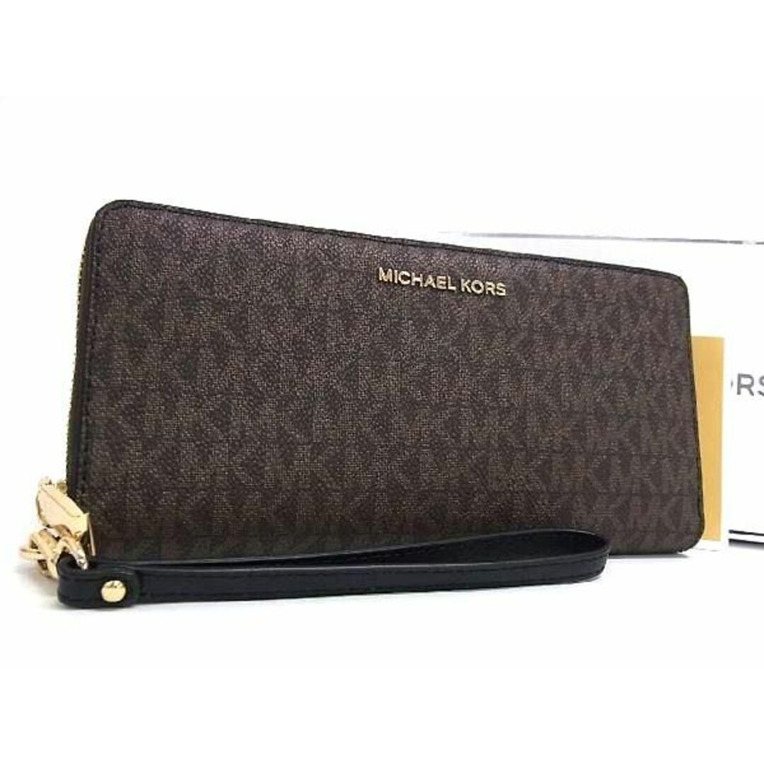 Michael Kors(マイケルコース)の■新品■未使用■ MICHAEL KORS マイケルコース MK柄 PVC ラウンドファスナー 長財布 ウォレット ブラウン系 BJ2498  レディースのファッション小物(その他)の商品写真