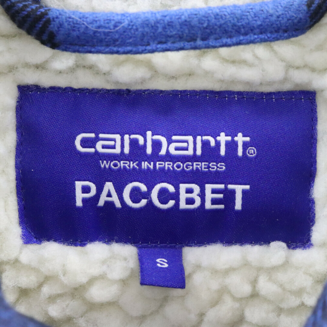 carhartt(カーハート)のCARHARTT カーハート ×PACCBET SHIRT JACKET ラスベート シャツジャケット ブルー メンズのトップス(シャツ)の商品写真