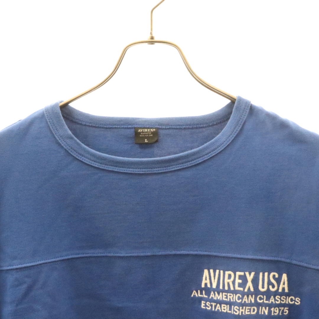 AVIREX(アヴィレックス)のAVIREX アヴィレックス BIG LOGO TEE ビッグロゴ フロント刺繍 半袖Tシャツ ブルー 6183546 メンズのトップス(Tシャツ/カットソー(半袖/袖なし))の商品写真