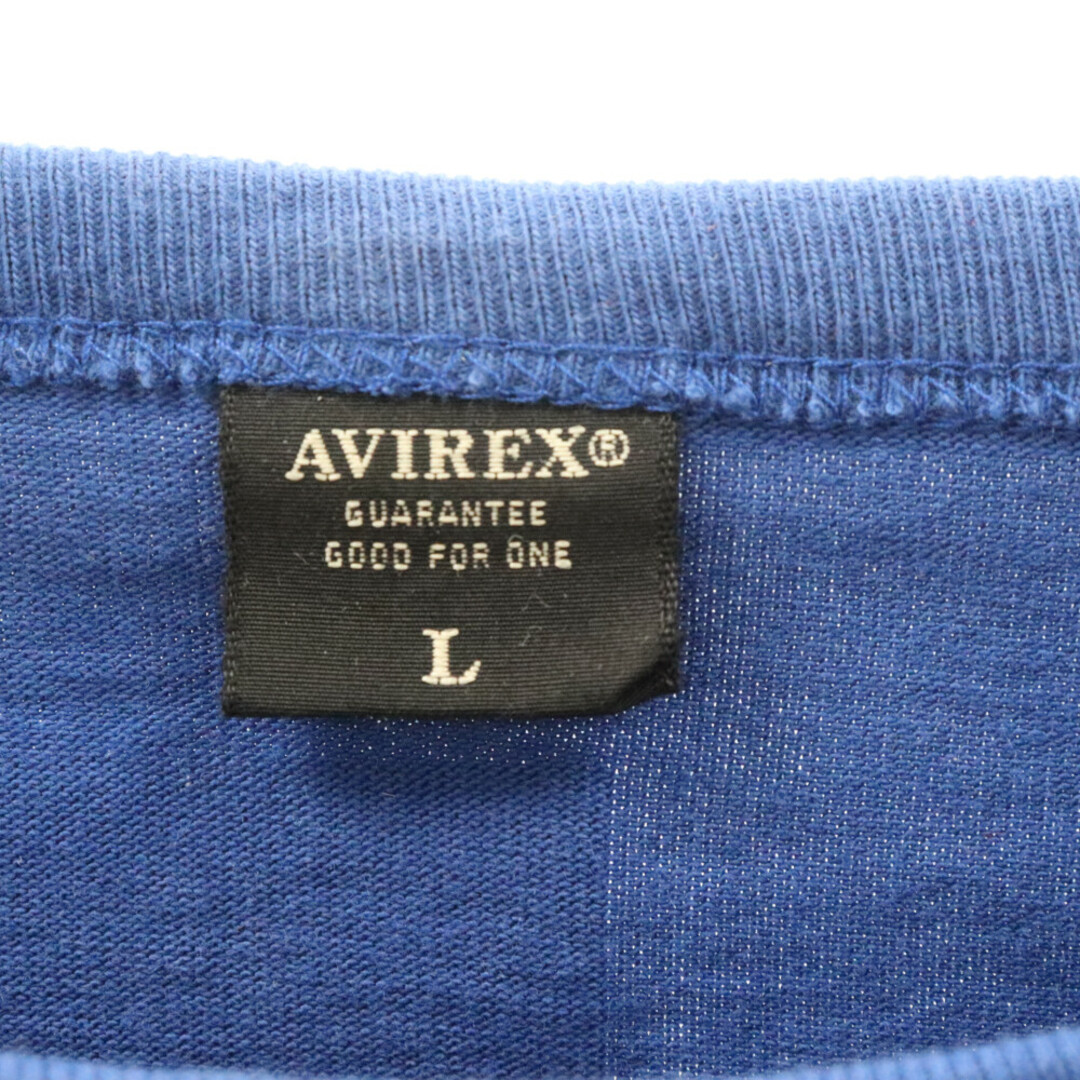 AVIREX(アヴィレックス)のAVIREX アヴィレックス BIG LOGO TEE ビッグロゴ フロント刺繍 半袖Tシャツ ブルー 6183546 メンズのトップス(Tシャツ/カットソー(半袖/袖なし))の商品写真