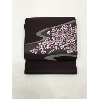 なごや帯/未使用品/合繊/茶/萩/美品/別腹/反物/未仕立て(その他)