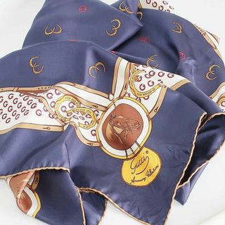 Gucci - 正規品 グッチ Gucci 大判スカーフ 正方形 80cm 筆記体ロゴ アクセコ