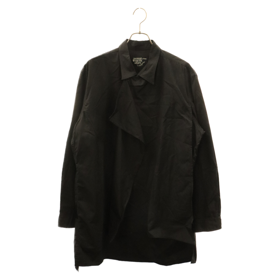 Yohji Yamamoto(ヨウジヤマモト)のYohji Yamamoto POUR HOMME ヨウジヤマモト プールオム 23AW OVERLAPPING LEFT PANEL SHIRT 左パネル レイヤード変形シャツ 長袖シャツ HJ-B29-018 ブラック メンズのトップス(シャツ)の商品写真