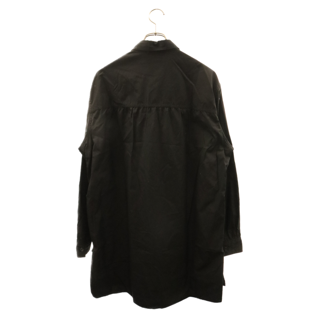 Yohji Yamamoto(ヨウジヤマモト)のYohji Yamamoto POUR HOMME ヨウジヤマモト プールオム 23AW OVERLAPPING LEFT PANEL SHIRT 左パネル レイヤード変形シャツ 長袖シャツ HJ-B29-018 ブラック メンズのトップス(シャツ)の商品写真