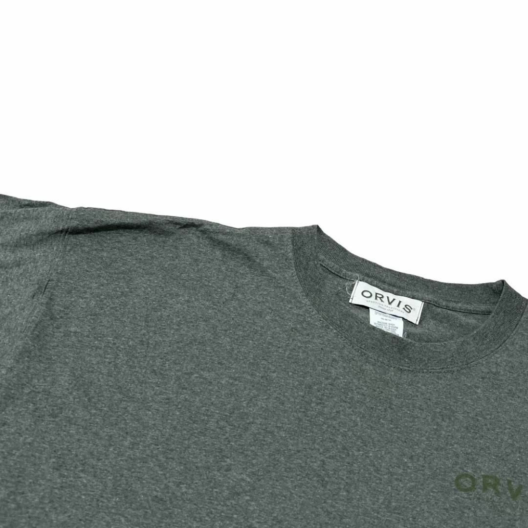 ORVIS 半袖Tシャツ チャタフーチー川 フィッシュ グレー US古着e89 メンズのトップス(Tシャツ/カットソー(半袖/袖なし))の商品写真