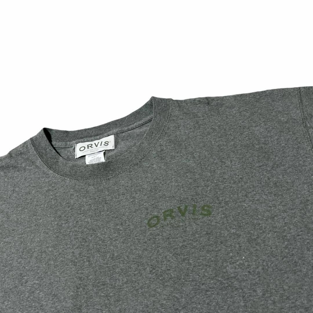 ORVIS 半袖Tシャツ チャタフーチー川 フィッシュ グレー US古着e89 メンズのトップス(Tシャツ/カットソー(半袖/袖なし))の商品写真