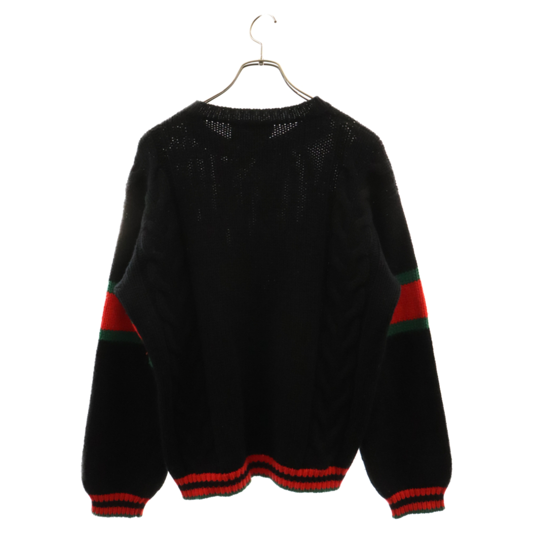 Gucci(グッチ)のGUCCI グッチ 19AW Cable Knit Sweater シェリーライン ケーブルニット セーター 548115 X1561 ブラック メンズのトップス(ニット/セーター)の商品写真