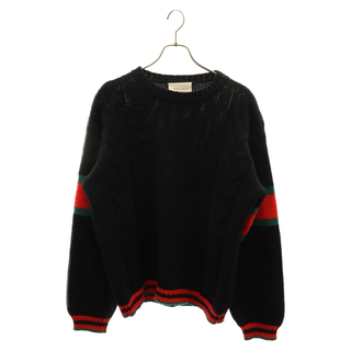 グッチ(Gucci)のGUCCI グッチ 19AW Cable Knit Sweater シェリーライン ケーブルニット セーター 548115 X1561 ブラック(ニット/セーター)
