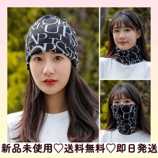 【おしゃれ】ヘアバンド　紫外線対策　帽子　布マスク