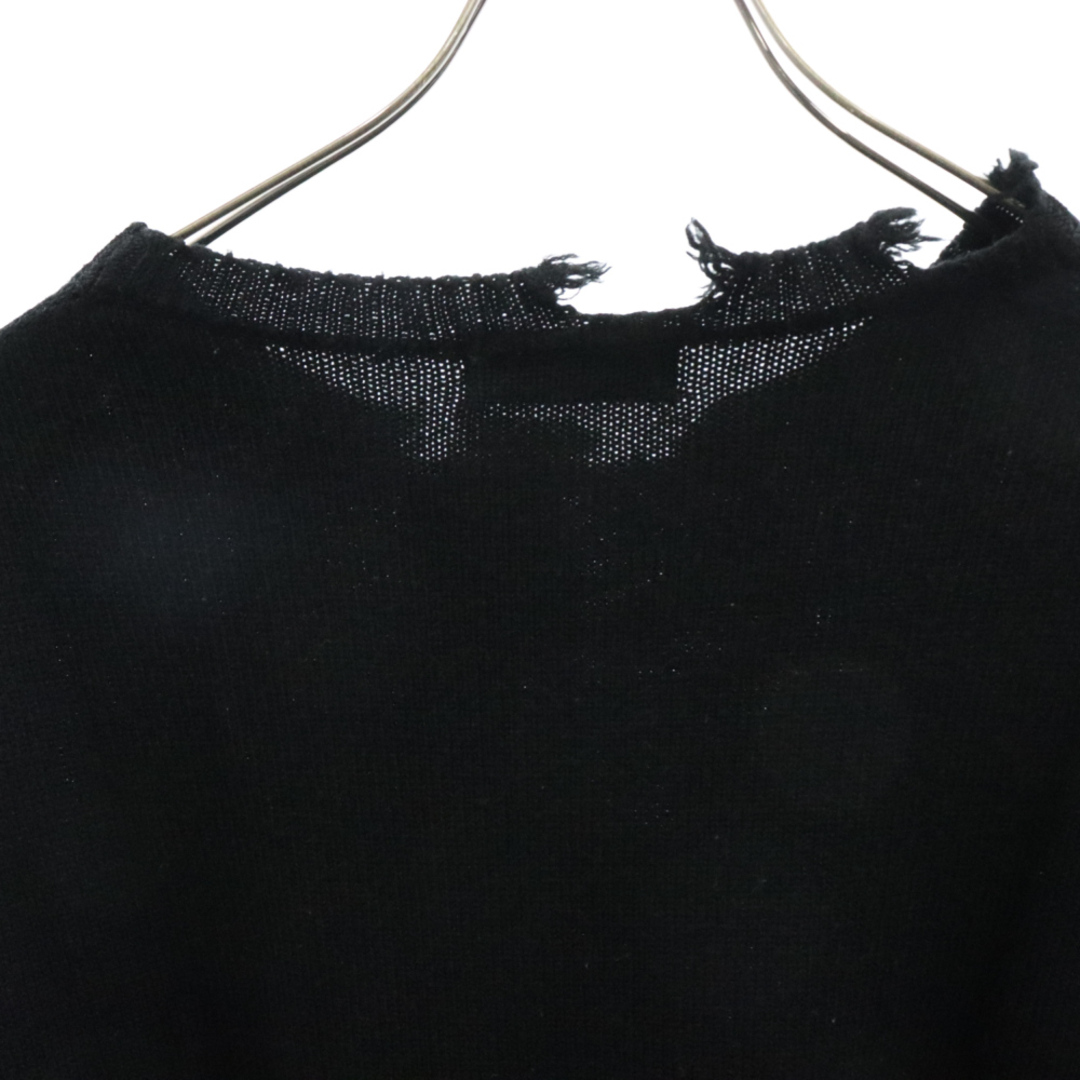 s'yte サイト 23AW BULKY WOOL DAMAGE ROUND NECK PULLOVER UU-K40-613-1 ダメージ加工クルーネックニットセーター ブラック メンズのトップス(ニット/セーター)の商品写真