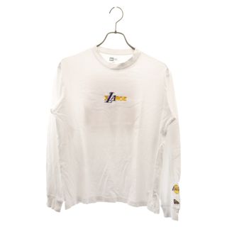 エクストララージ(XLARGE)のX-LARGE エクストララージ ×New Era NBA LAKERS STANDARD LOGO LS TEE ニューエラ レイカーズ ロゴプリントロングスリーブ長袖Tシャツ ホワイト(Tシャツ/カットソー(七分/長袖))