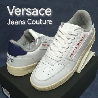 ヴェルサーチ(VERSACE)の★新品・メンズ★【Versace Jeans Couture】スニーカー　白×青(スニーカー)