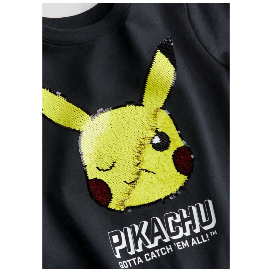 H&M(エイチアンドエム)の《新作》新品　ポケモン　スパンコール　Tシャツ　135-140 キッズ/ベビー/マタニティのキッズ服男の子用(90cm~)(Tシャツ/カットソー)の商品写真