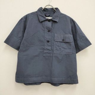 エムエイチエル(MHL.)のMHL. 595-3152506 COMPACT COTTON POPLIN サイズ2 プルオーバー 半袖シャツ 23SS ネイビー レディース エムエイチエル【中古】4-0428S♪(シャツ/ブラウス(半袖/袖なし))