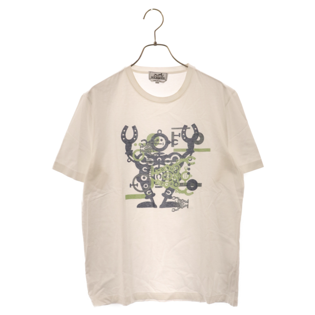 Hermes(エルメス)のHERMES エルメス メカグラフィックプリント 半袖Tシャツ カットソー ホワイト 11-5752 メンズのトップス(Tシャツ/カットソー(半袖/袖なし))の商品写真