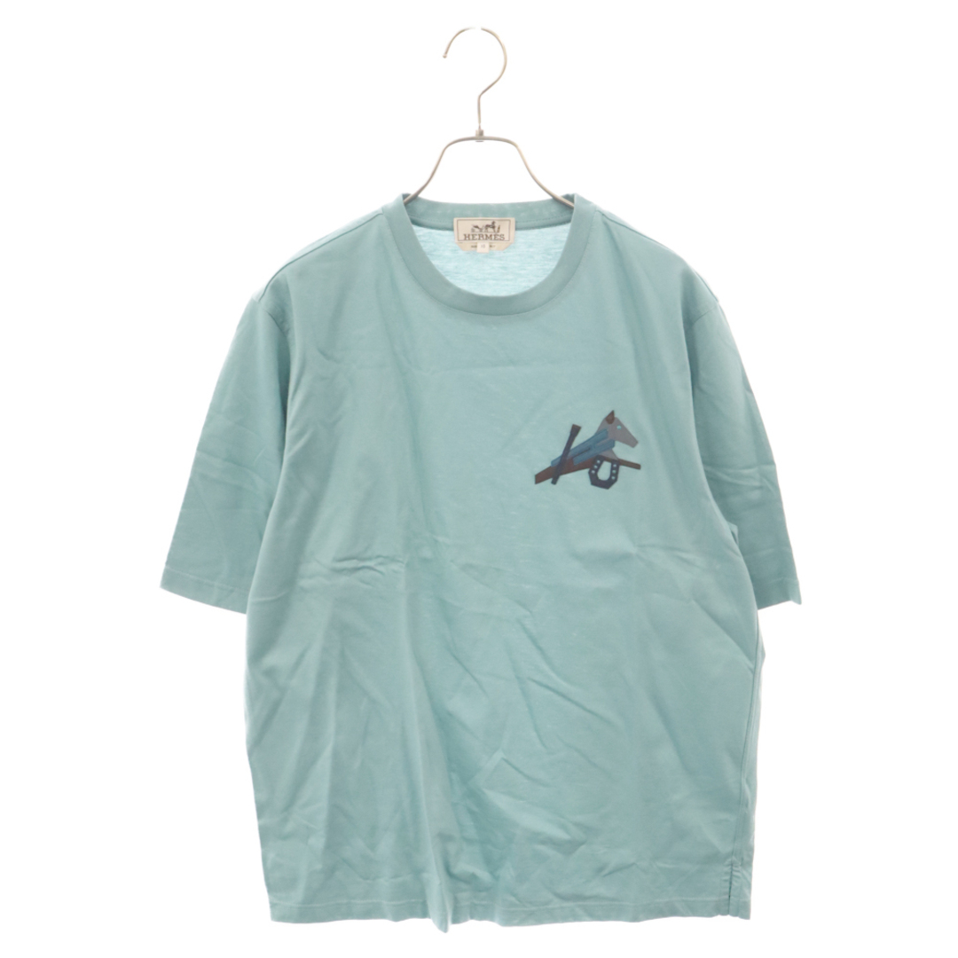 Hermes(エルメス)のHERMES エルメス レザーパッチ 半袖Tシャツ カットソー グリーン 21-5756 メンズのトップス(Tシャツ/カットソー(半袖/袖なし))の商品写真