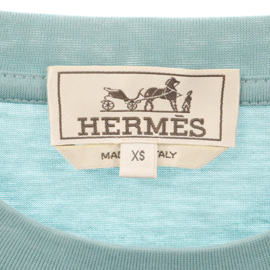 Hermes(エルメス)のHERMES エルメス レザーパッチ 半袖Tシャツ カットソー グリーン 21-5756 メンズのトップス(Tシャツ/カットソー(半袖/袖なし))の商品写真