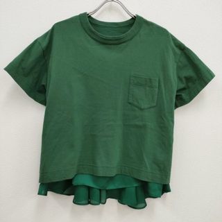 サカイ(sacai)のSacai レイヤードポケットTシャツ 切替 23-06566 サイズ1 半袖Ｔシャツ カットソー グリーン レディース サカイ【中古】4-0428S♪(Tシャツ(半袖/袖なし))