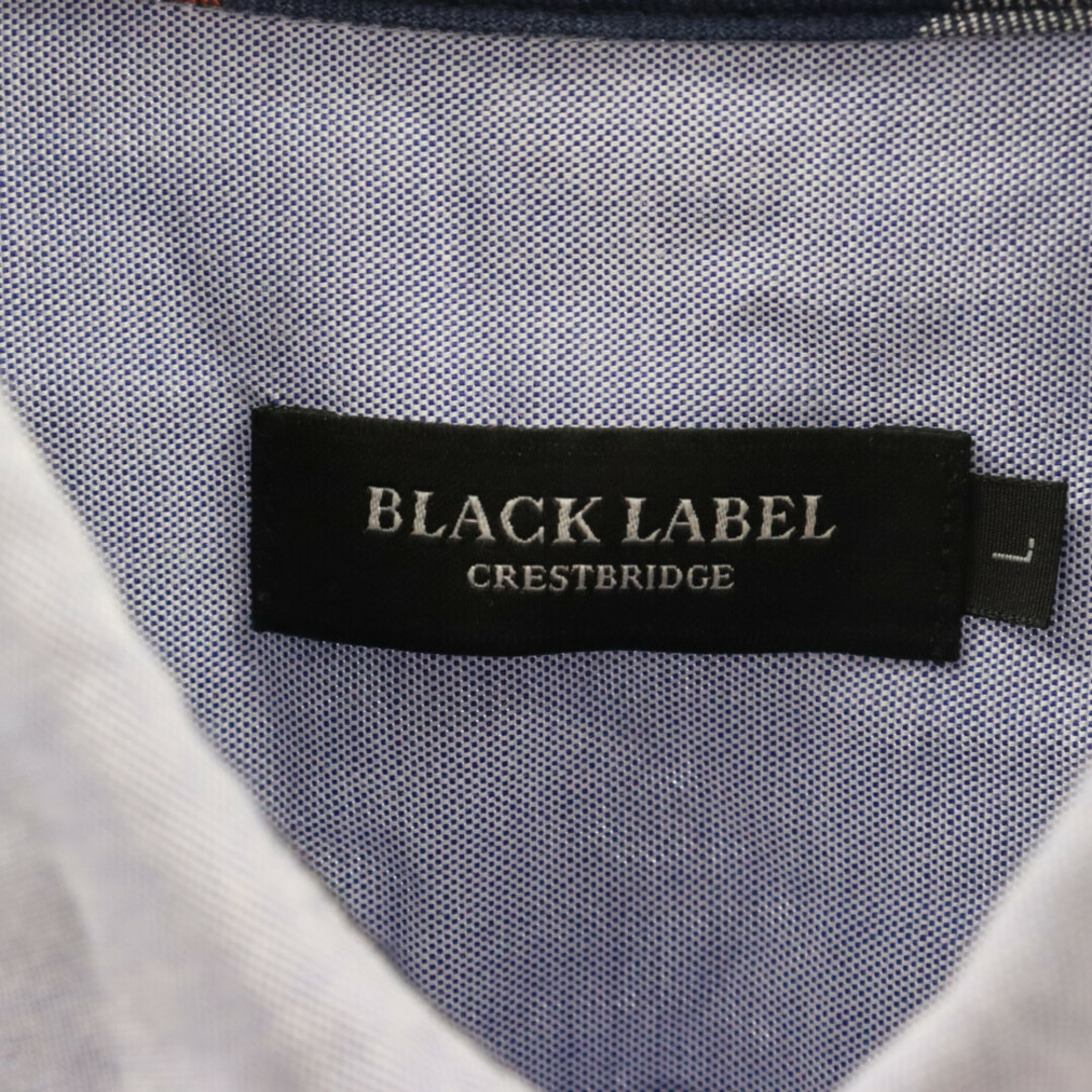 BLACK LABEL CRESTBRIDGE(ブラックレーベルクレストブリッジ)のBLACK LABEL CRESTBRIDGE ブラックレーベルクレストブリッジ ロゴ 刺繍 ボタンダウン 長袖シャツ ブルー 51M02-801-26 メンズのトップス(シャツ)の商品写真