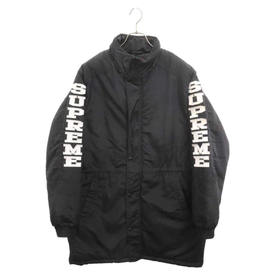 Supreme(シュプリーム)のSUPREME シュプリーム 18AW Sleeve Logo Sideline Parka スリーブロゴ サイドライン パーカ 中綿 ジップアップ ジャケット ブラック メンズのジャケット/アウター(フライトジャケット)の商品写真