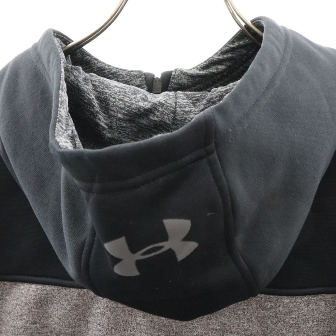 UNDER ARMOUR(アンダーアーマー)のUNDER ARMOUR アンダーアーマー ポリエステル フーディ ジップアップ トラックジャケット ジャージ グレー/ブラック 7JQZDP2T00122 メンズのジャケット/アウター(フライトジャケット)の商品写真