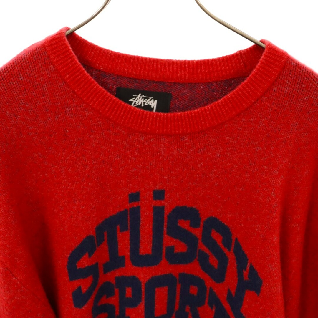 STUSSY(ステューシー)のSTUSSY ステューシー Sport Sweater スポーツ ロゴ クルーネック 長袖ニット セーター レッド 117104 メンズのトップス(ニット/セーター)の商品写真