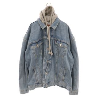 VETEMENTS ヴェトモン 18SS×LEVI'S リーバイス オーバーサイズフード付きデニムジャケット グレー/インディゴ WSS18JA18(Gジャン/デニムジャケット)