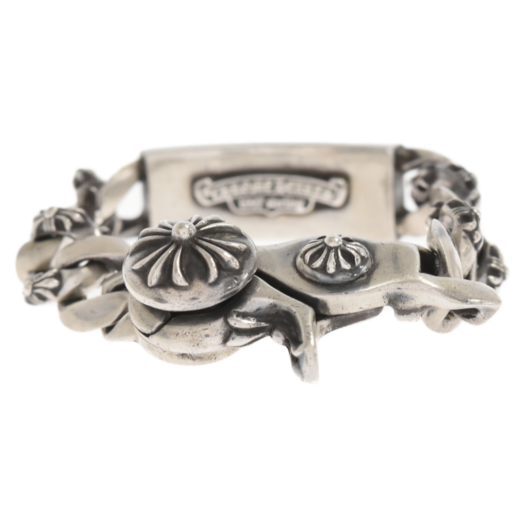 Chrome Hearts(クロムハーツ)のCHROME HEARTS クロムハーツ FNCY ID FLRL フローラルクロスIDクリップ シルバーブレスレット メンズのアクセサリー(ブレスレット)の商品写真